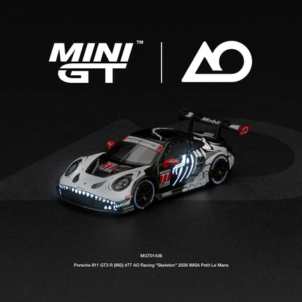 [pre-order] MINIGT Porsche 911 GT3 R (992) #77 AO Racing "Skeleton Rexy" 2026 IMSA Petit Le Mans