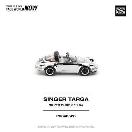 [Pre-Order] 1:64 POP Race PR640526 SINGER TARGA SILVER CHROME（8.10）