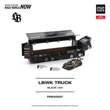 [Pre-Order] 1:64 POP Race LBWK TRUCK BLACK NEW TOOLING (8.3)