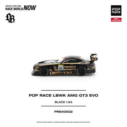 [Pre-Order] 1:64 POP Race LBWK AMG GT3 EVO BLACK NEW TOOLING   (8.3)
