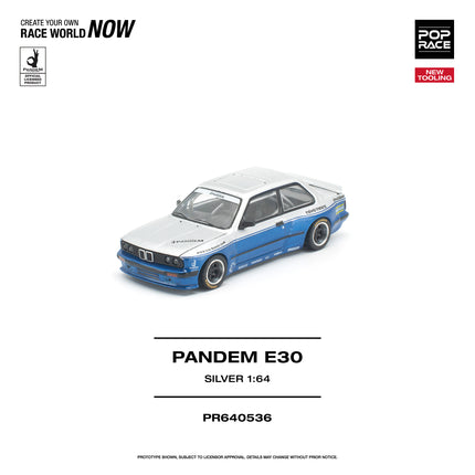[預訂] 1:64 POP Race PANDEM E30 銀色 全新模具