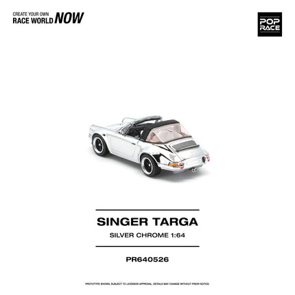 [Pre-Order] 1:64 POP Race PR640526 SINGER TARGA SILVER CHROME（8.10）