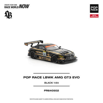 [Pre-Order] 1:64 POP Race LBWK AMG GT3 EVO BLACK NEW TOOLING   (8.3)