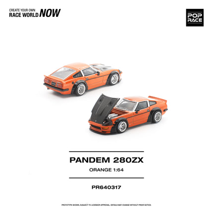 1:64 POP Race Diecast Model Car - PANDEM 280ZX - ORANGE