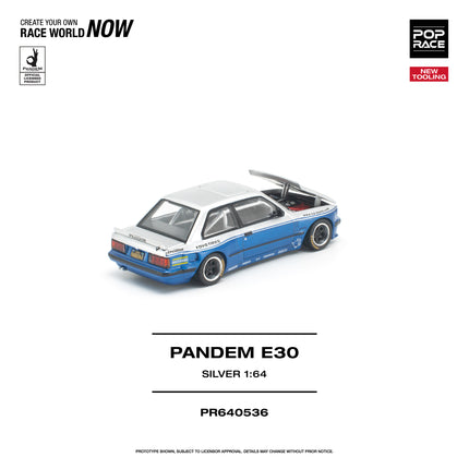 [預訂] 1:64 POP Race PANDEM E30 銀色 全新模具