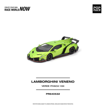 [Pre-Order] 1:64 POP Race PR640532 LAMBORGHINI VENENO VERDE ITHACA（10.26）