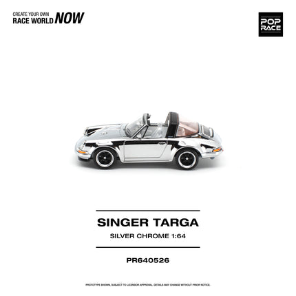 [Pre-Order] 1:64 POP Race PR640526 SINGER TARGA SILVER CHROME（8.10）