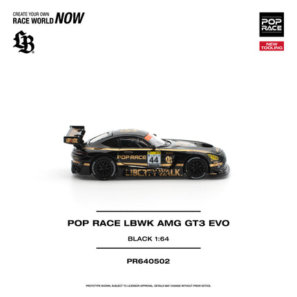 [Pre-Order] 1:64 POP Race LBWK AMG GT3 EVO BLACK NEW TOOLING   (8.3)