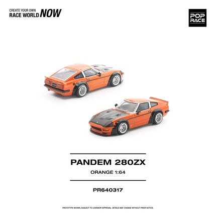 1:64 POP Race Diecast Model Car - PANDEM 280ZX - ORANGE