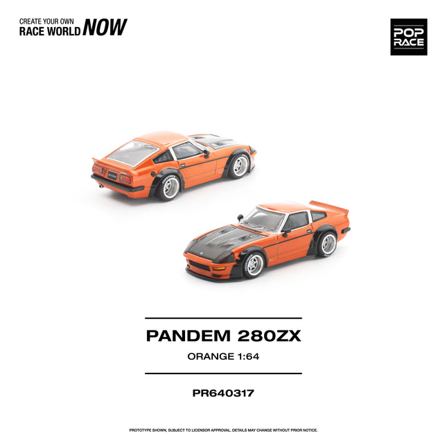 1:64 POP Race 合金車仔模型 - PANDEM 280ZX - 橘色