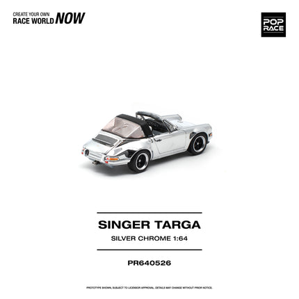 [Pre-Order] 1:64 POP Race PR640526 SINGER TARGA SILVER CHROME（8.10）