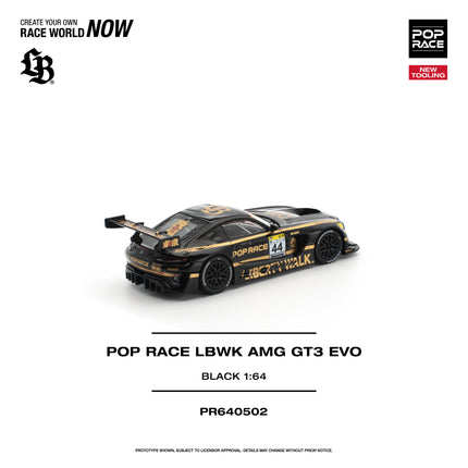 [Pre-Order] 1:64 POP Race LBWK AMG GT3 EVO BLACK NEW TOOLING   (8.3)