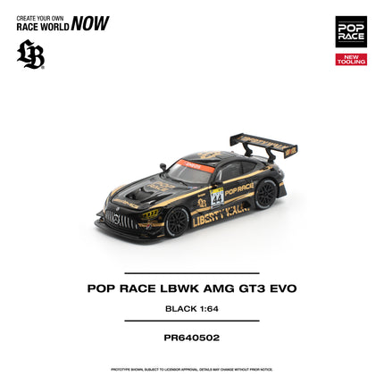 [Pre-Order] 1:64 POP Race LBWK AMG GT3 EVO BLACK NEW TOOLING   (8.3)