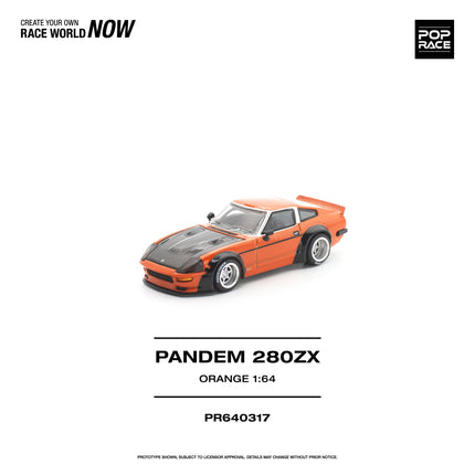 1:64 POP Race Diecast Model Car - PANDEM 280ZX - ORANGE