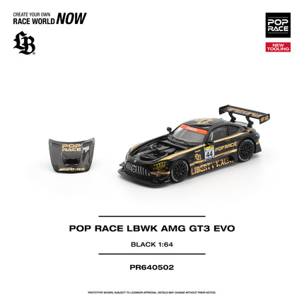 [Pre-Order] 1:64 POP Race LBWK AMG GT3 EVO BLACK NEW TOOLING   (8.3)