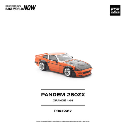 1:64 POP Race Diecast Model Car - PANDEM 280ZX - ORANGE