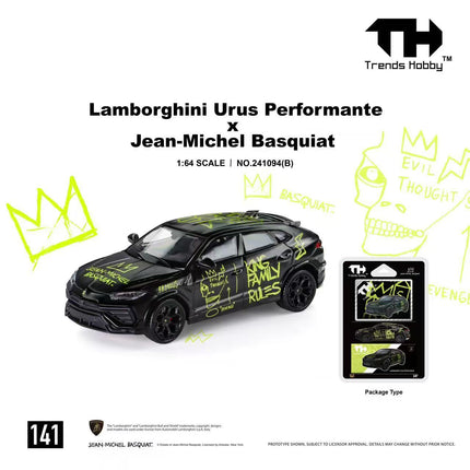 Trends Hobby 1:64 Lamborghini Urus Performante x Jean-Michel Basquiat - Black Livery