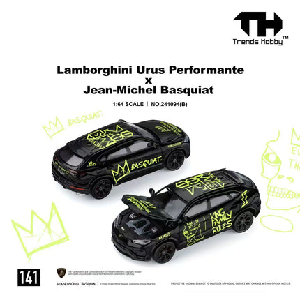 Trends Hobby 1:64 Lamborghini Urus Performante x Jean-Michel Basquiat - Black Livery