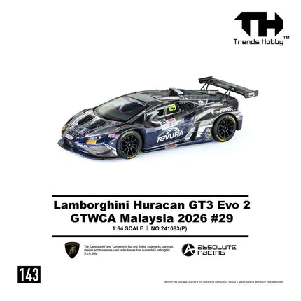 Trends Hobby 1:64 Lamborghini Huracan GT3 Evo 2 GTWCA Malaysia 2026 #29