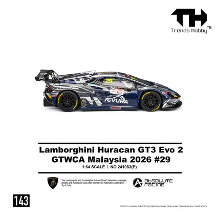 Trends Hobby 1:64 Lamborghini Huracan GT3 Evo 2 GTWCA Malaysia 2026 #29