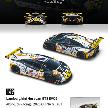 [Pre-Order] Trends Hobby 1:64- Lamborghini Huracan GT3 Evo 2-CHINA GT ZHUHAI 2026 #63（8.7））