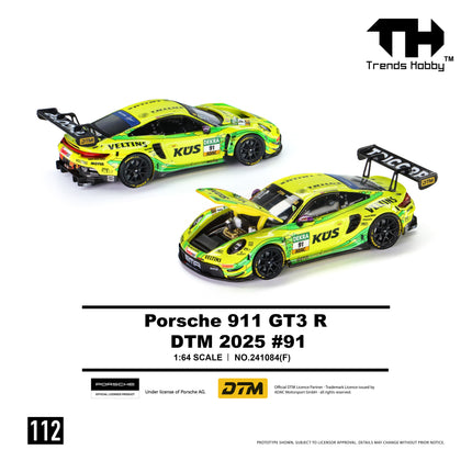 [Pre-Order] Trends Hobby 1:64- Porsche 911 GT3 R - DTM 2025 #91（8.7）