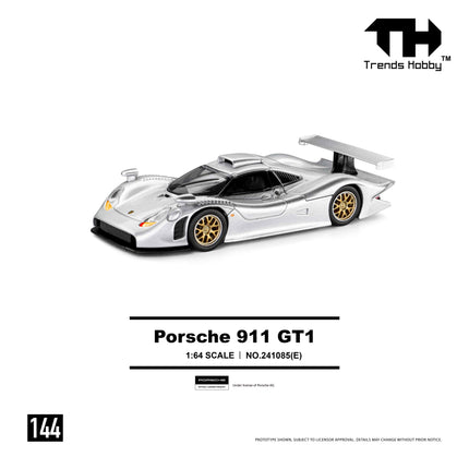 [Pre-Order] Trends Hobby 1:64- Porsche 911 GT1 1998 - Sliver （8.7）