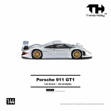 [Pre-Order] Trends Hobby 1:64- Porsche 911 GT1 1998 - Sliver （8.7）