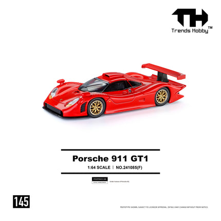 [Pre-Order] Trends Hobby 1:64 - Porsche 911 GT1 1998 - Red（8.7）