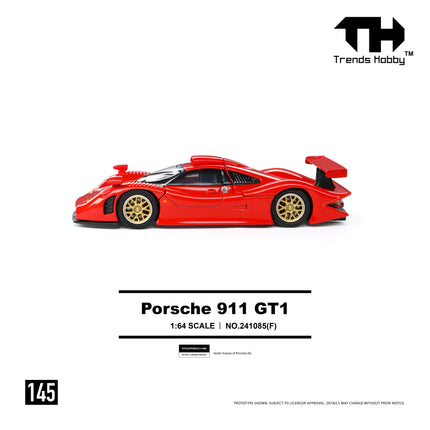 [Pre-Order] Trends Hobby 1:64 - Porsche 911 GT1 1998 - Red（8.7）