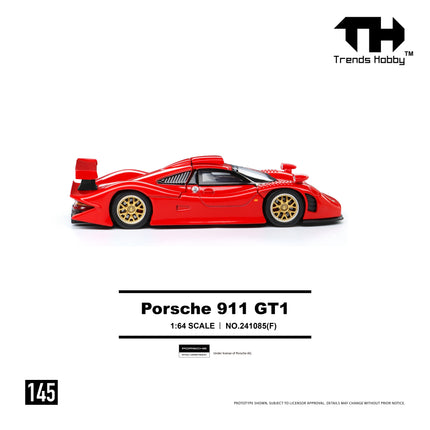 [Pre-Order] Trends Hobby 1:64 - Porsche 911 GT1 1998 - Red（8.7）