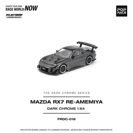 [Pre-Order] 1:64 POP Race PRDC016 MAZDA RX-7 RE-AMEMIYA DARK CHROM（8.10）