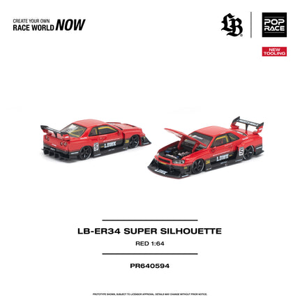 [Pre-Order] 1:64 POP Race PR640594 LB-ER34 SUPER SILHOUETTE RED(10.12)