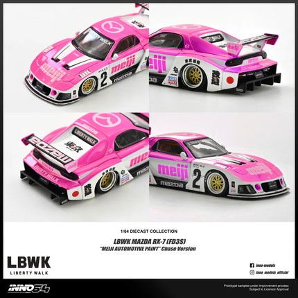 [Pre-Order] INNO64 - 1/64 - MAZDA RX7 (FD3S) LB-SUPER SILHOUETTE "MEIJI" Pink Version
