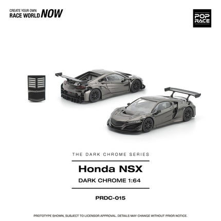 [Pre-Order] 1:64 POP Race PRDC015 HONDA NSX GT3 EV022 DARK CHROME （8.10）