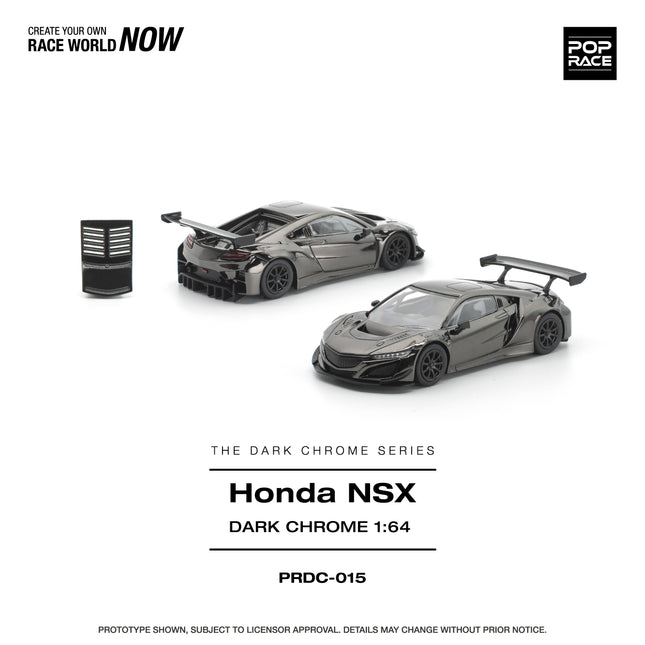 [Pre-Order] 1:64 POP Race PRDC015 HONDA NSX GT3 EV022 DARK CHROME （8.10）