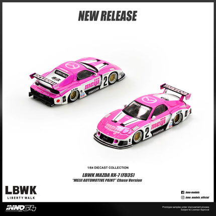 [Pre-Order] INNO64 - 1/64 - MAZDA RX7 (FD3S) LB-SUPER SILHOUETTE "MEIJI" Pink Version