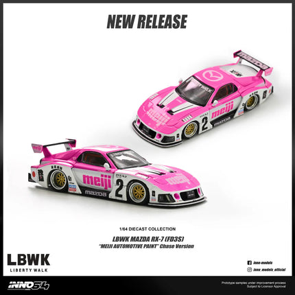 [Pre-Order] INNO64 - 1/64 - MAZDA RX7 (FD3S) LB-SUPER SILHOUETTE "MEIJI" Pink Version