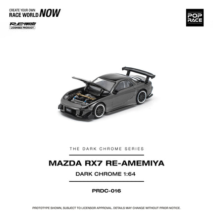 [Pre-Order] 1:64 POP Race PRDC016 MAZDA RX-7 RE-AMEMIYA DARK CHROM（8.10）