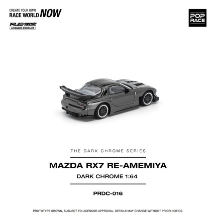 [Pre-Order] 1:64 POP Race PRDC016 MAZDA RX-7 RE-AMEMIYA DARK CHROM（8.10）