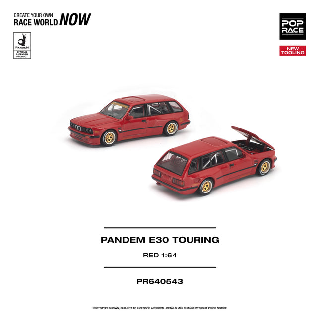 1:64 POP Race 合金模型車 PANDEM E30 TOURING 紅色