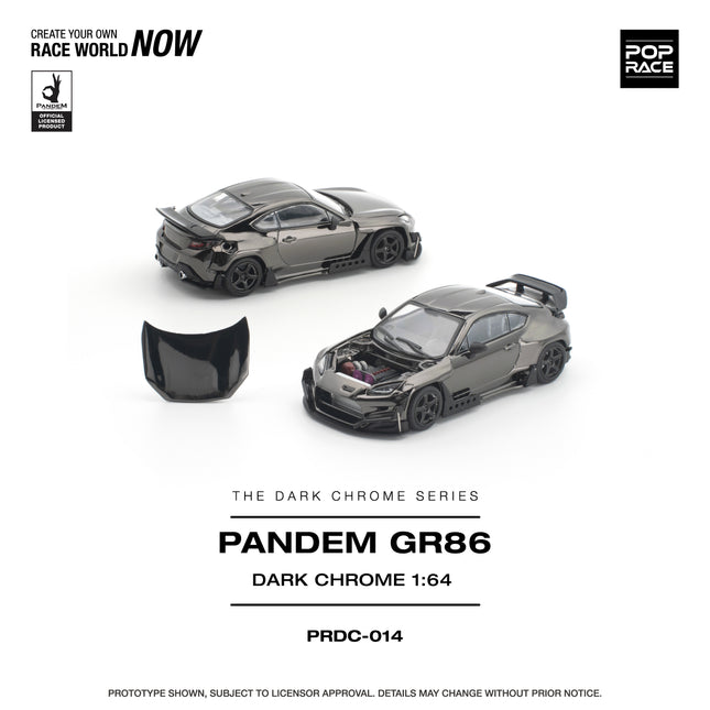 [Pre-Order] 1:64 POP Race PANDEM GR 86 DARK CHROME