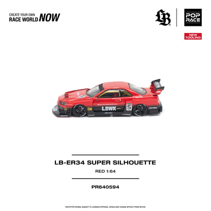 [Pre-Order] 1:64 POP Race PR640594 LB-ER34 SUPER SILHOUETTE RED(10.12)