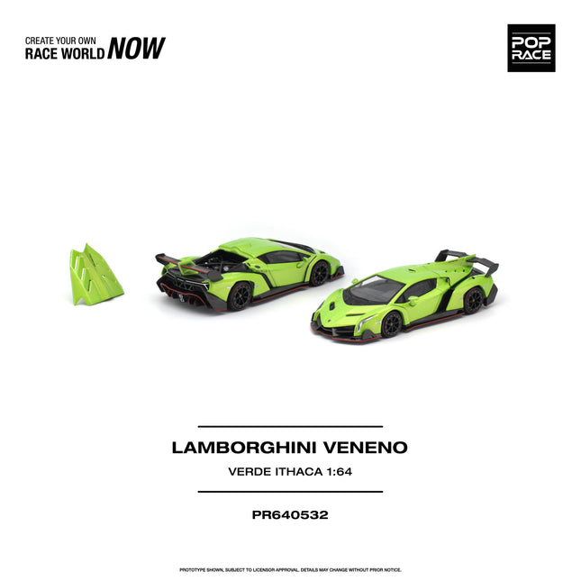 [Pre-Order] 1:64 POP Race PR640532 LAMBORGHINI VENENO VERDE ITHACA（10.26）