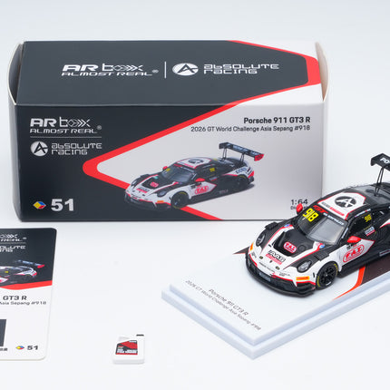 [Pre-Order] 1:64 AR Porsche 911 GT3 R - 2026 GT World Challenge Asia Sepang #918 （8.30）
