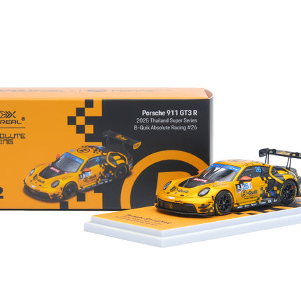 [Pre-Order] AR Box 1:64 - Porsche 992 GT3 R - 2025 Thailand Super Series B-Quik Absolute Racing #26 - Metallic Yellow Livery