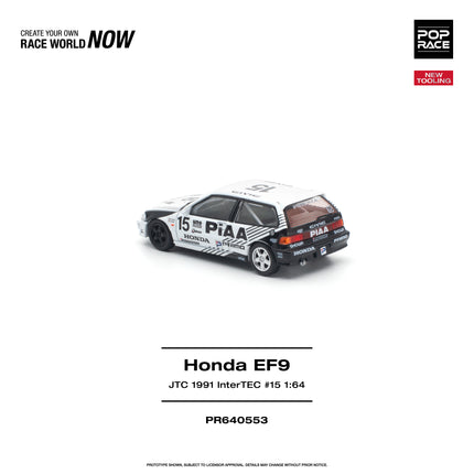 [Pre-Order] 1:64 POP Race HONDA CIVIC (EF9) #15 JTC 1991 InterTEC PR640553（9.10）