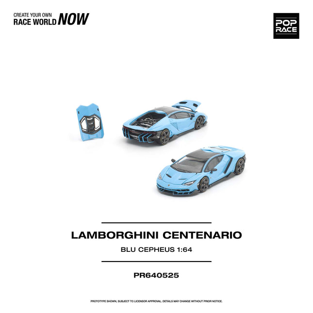 1:64 POP Race Diecast Model Car LAMBORGHINI CENTENARIO BLU CEPHEUS