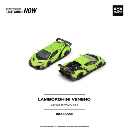 [Pre-Order] 1:64 POP Race PR640532 LAMBORGHINI VENENO VERDE ITHACA（10.26）
