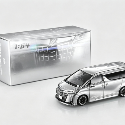 [Pre-Order] 1:64 MODEL MODEL Toyota Alphard customized Version Liquid Metallic Silver（8.14）